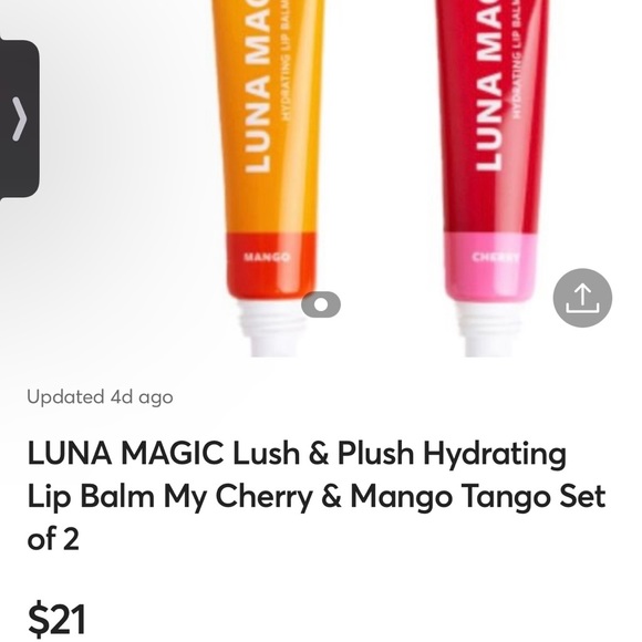 🆕LUNA MAGIC MANGO 🥭 + CHERRY 🍒 HYDRATING LIP BALM - Picture 3 of 7
